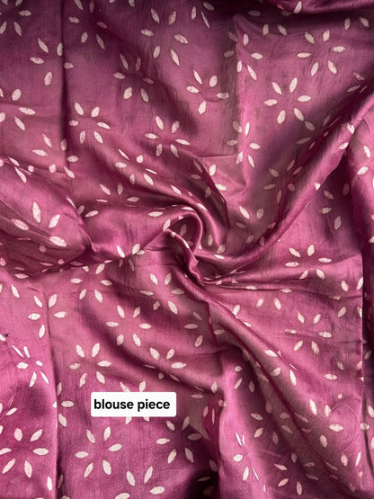 Chanderi silk saree in block prints