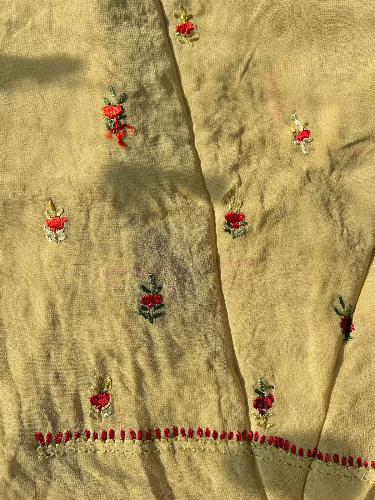 Georgette kantha embroidered set