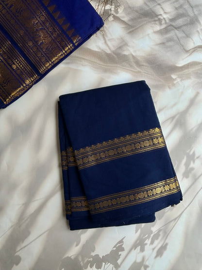 Kanchi cotton saree navy blue