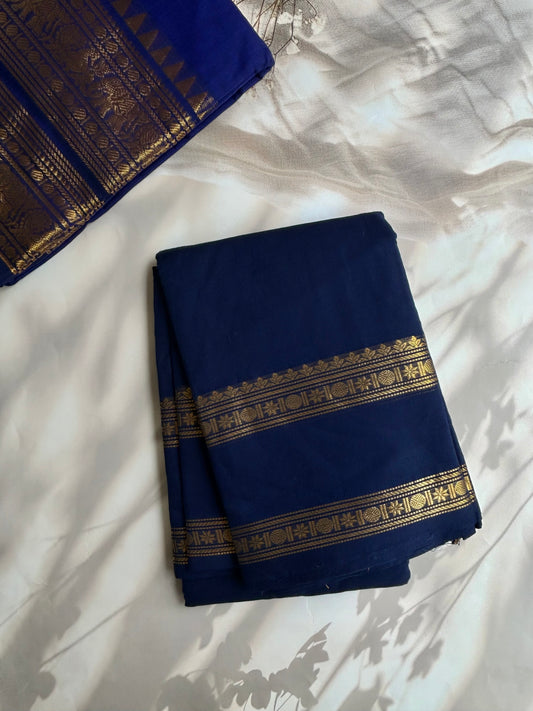 Kanchi cotton saree navy blue