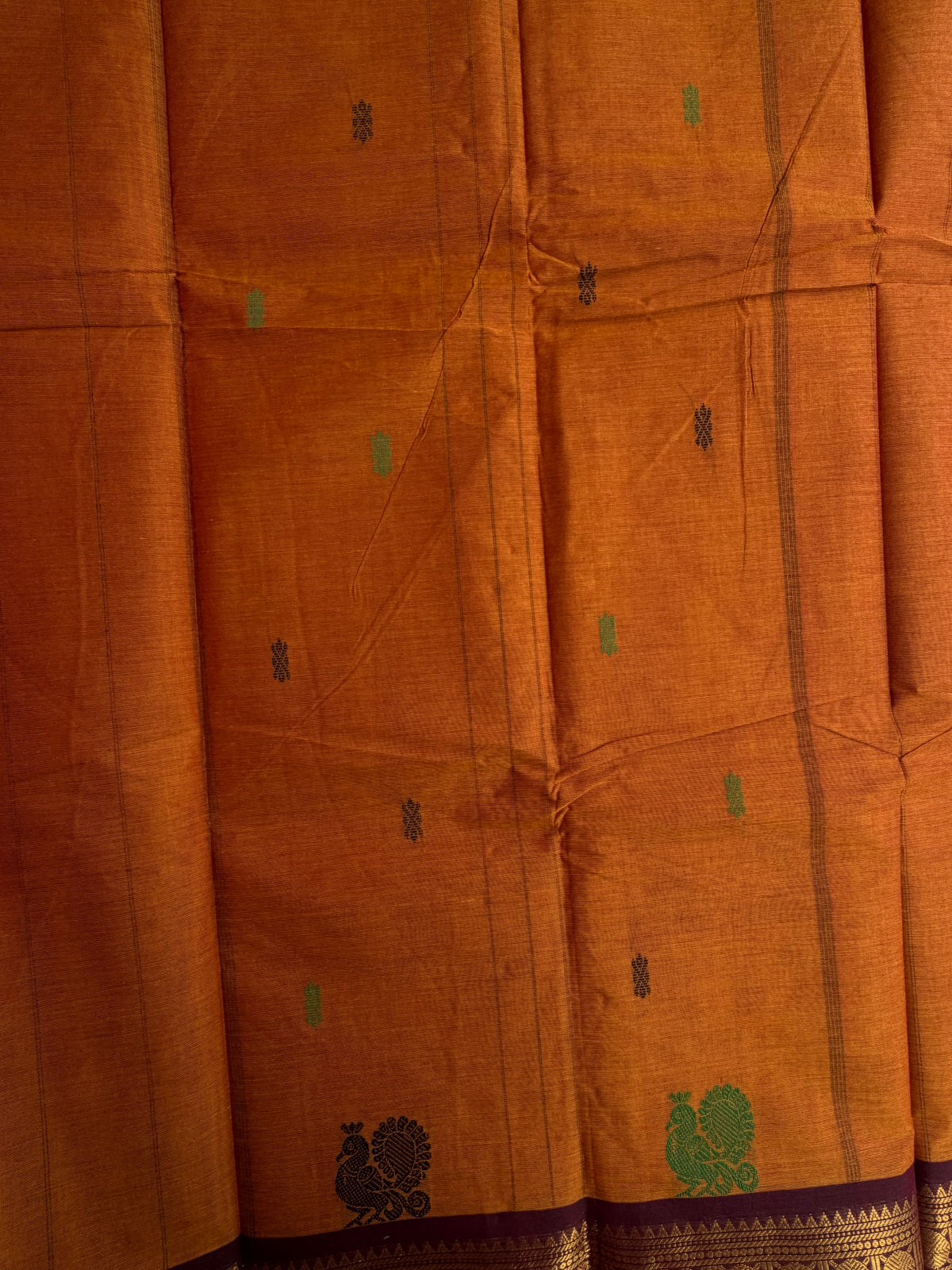 Kanchi cotton saree with butta weaves