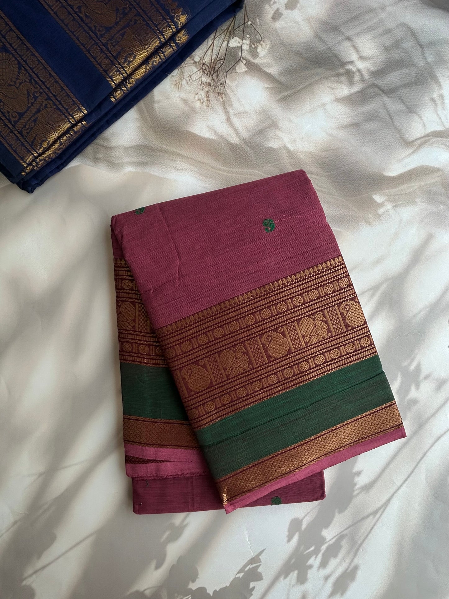 Kanchi cotton saree with butta weaves