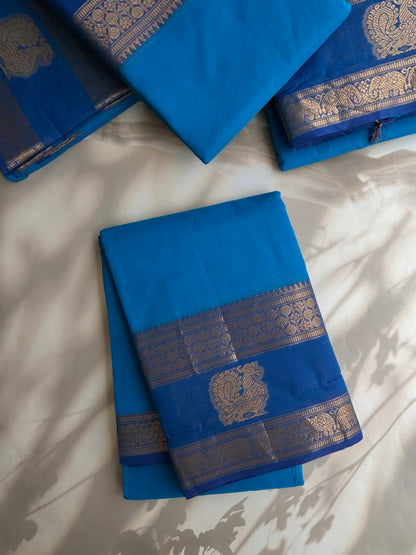 Kanchi cotton saree with zari weaves