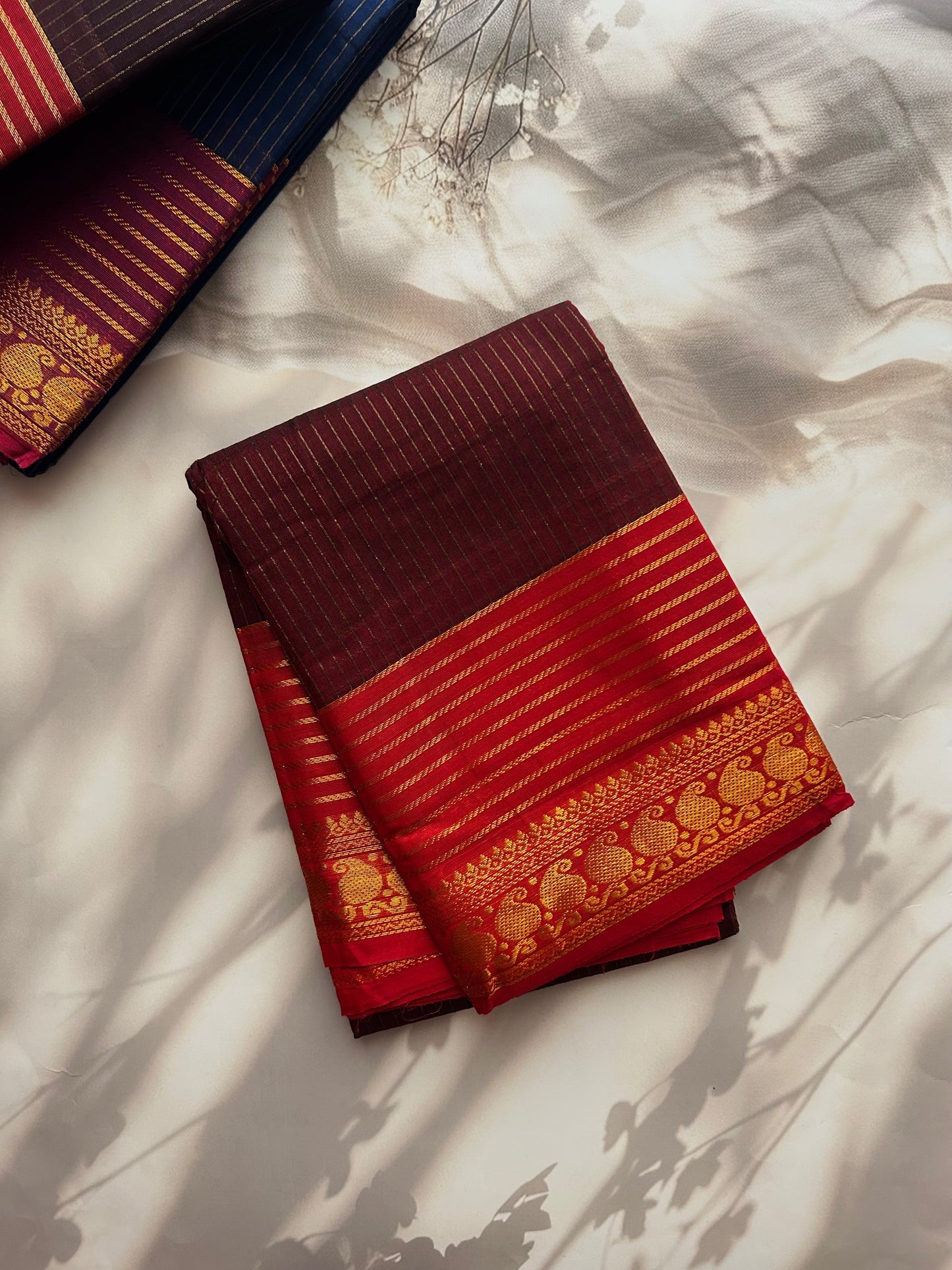 Kanchi Vairaoosi Cotton saree - maroon