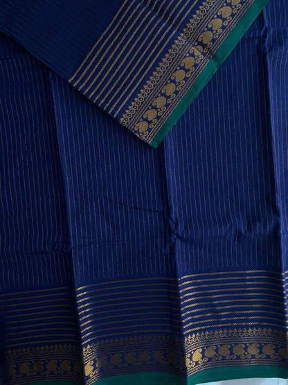 Kanchi Vairaoosi Cotton saree - blue