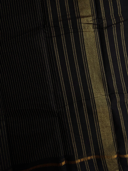 Kanchi cotton saree with Vairaoosi weaves black