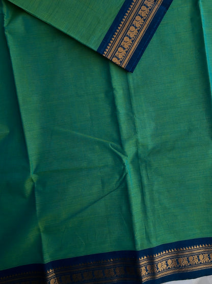 Kanchi cotton saree with contrast border