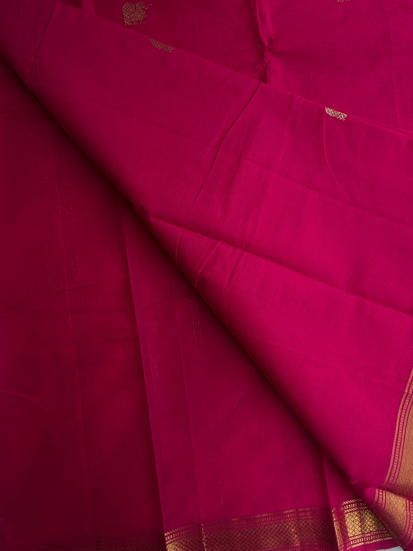 Kanchi cotton saree with annam zari butta weaves - pink