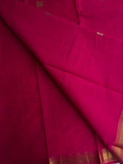 Kanchi cotton saree with annam zari butta weaves - pink