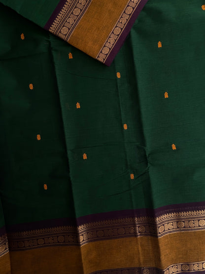 Kanchi cotton saree with butta weaves