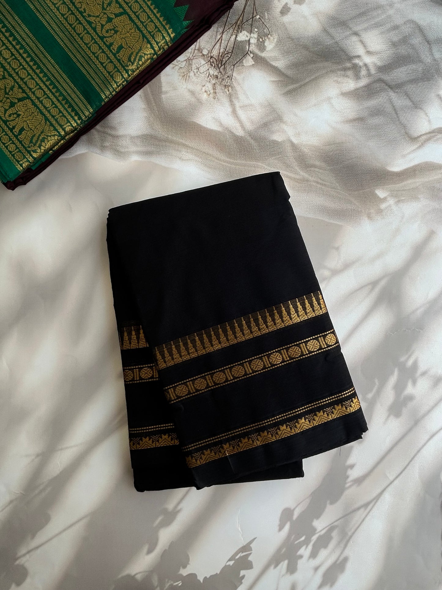 Kanchi cotton saree black