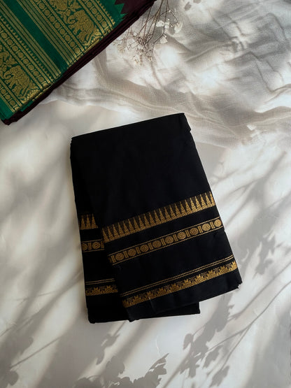 Kanchi cotton saree black