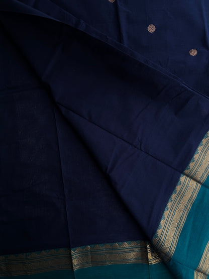 Kanchi cotton saree with annam zari butta weaves & grand pallu