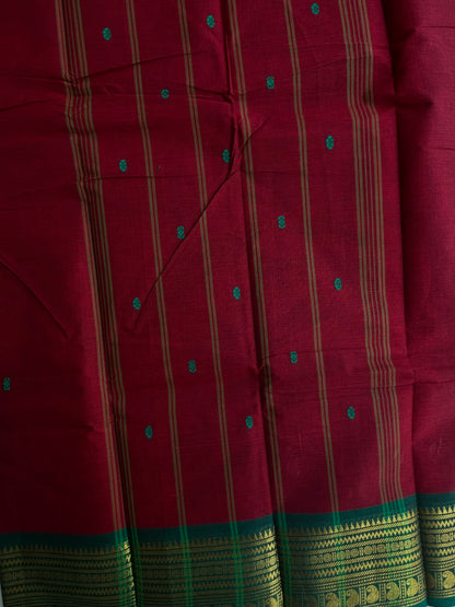 Kanchi cotton saree with butta weaves