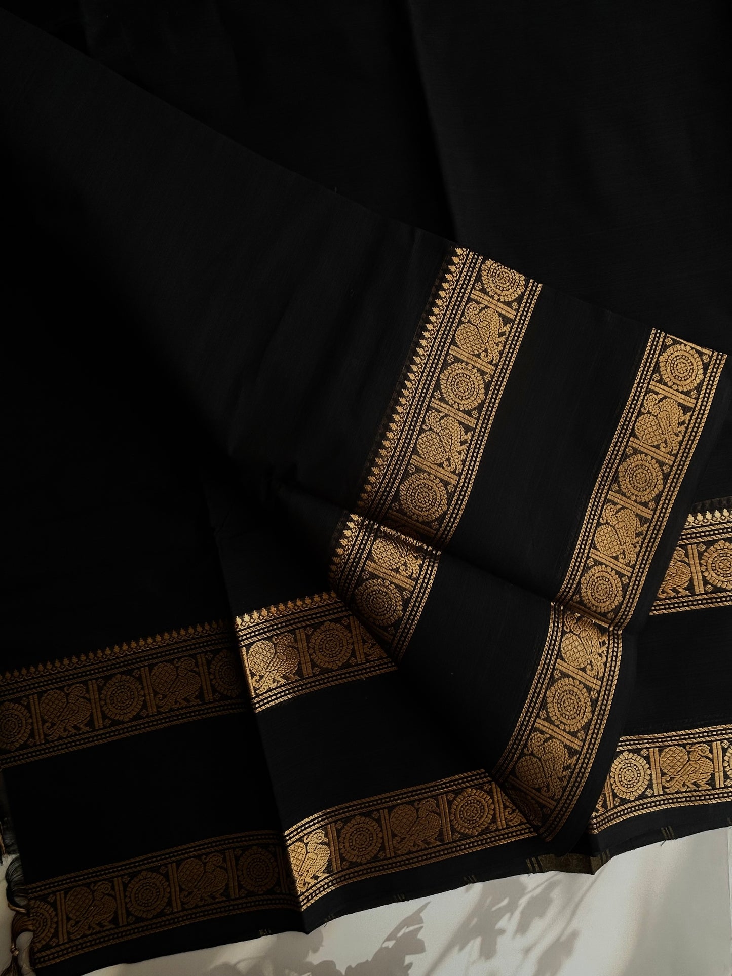 Kanchi cotton saree Black