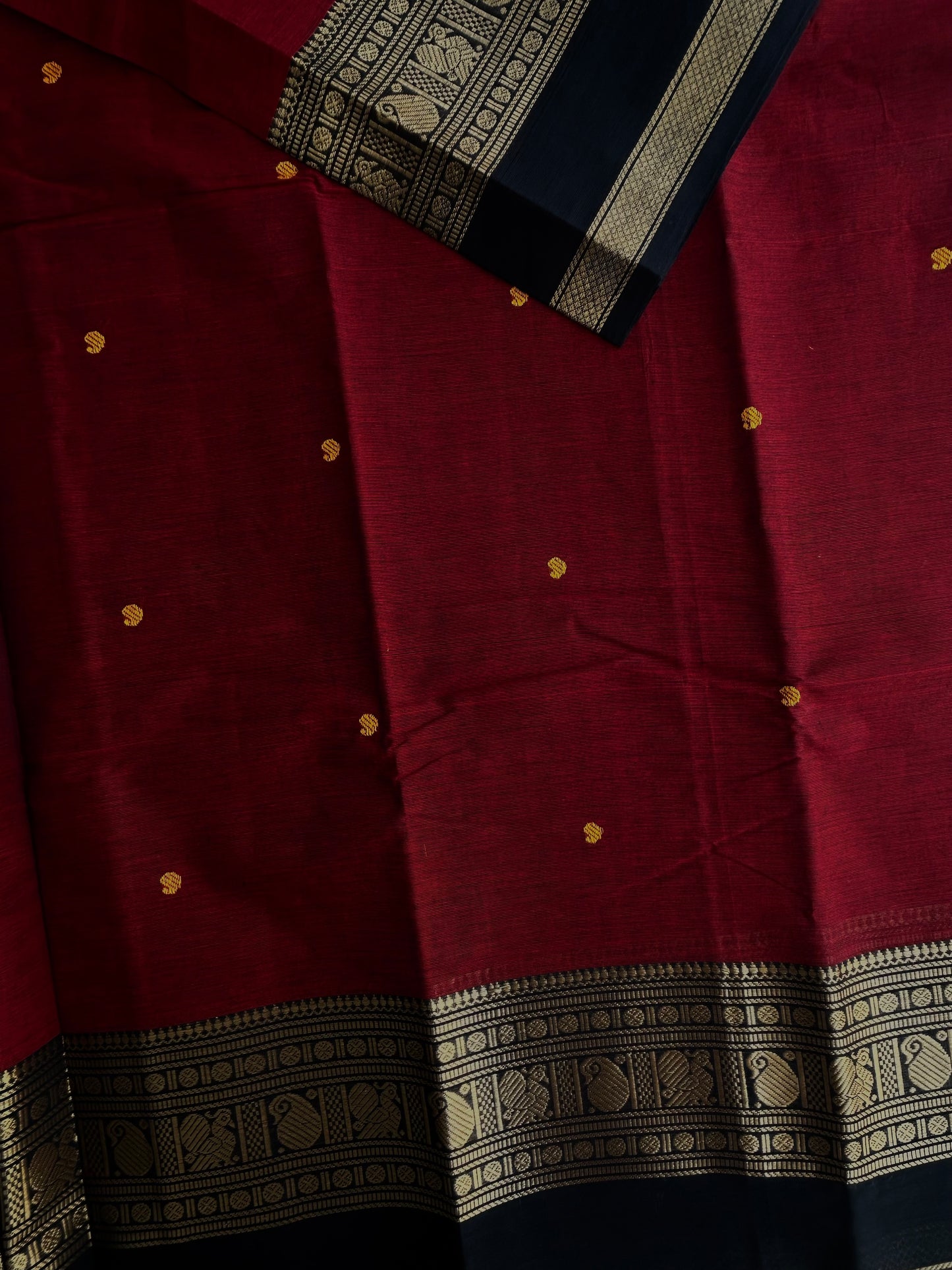 Kanchi cotton saree with butta weaves