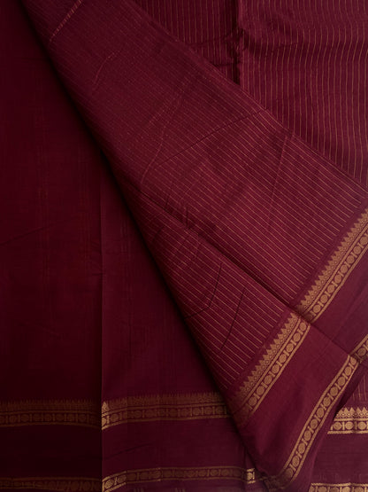 Kanchi cotton saree in Vairaoosi pattern maroon
