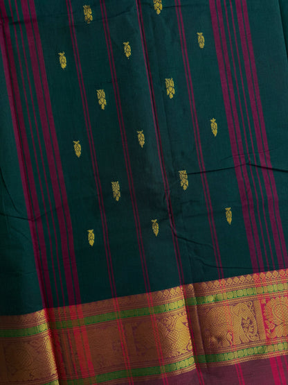 Kanchi cotton saree with butta weaves