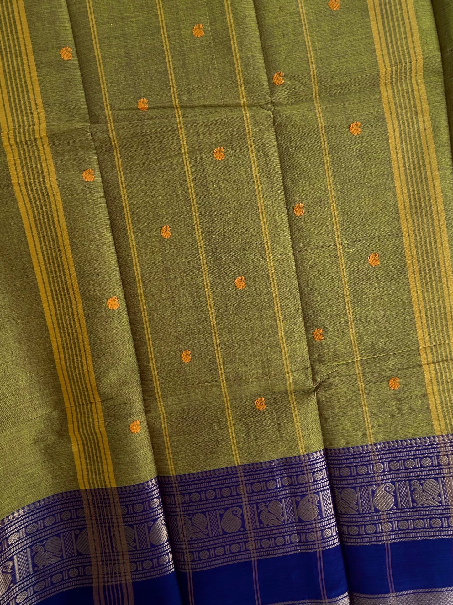 Kanchi cotton saree with butta weaves