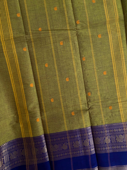 Kanchi cotton saree with butta weaves