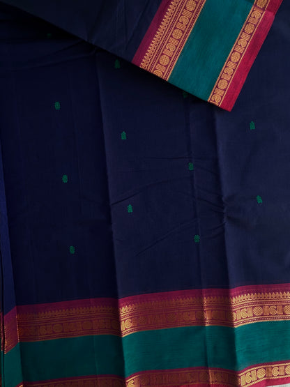 Kanchi cotton saree with butta weaves