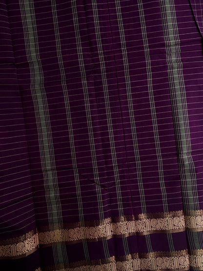 Kanchi cotton saree in kattam pattern