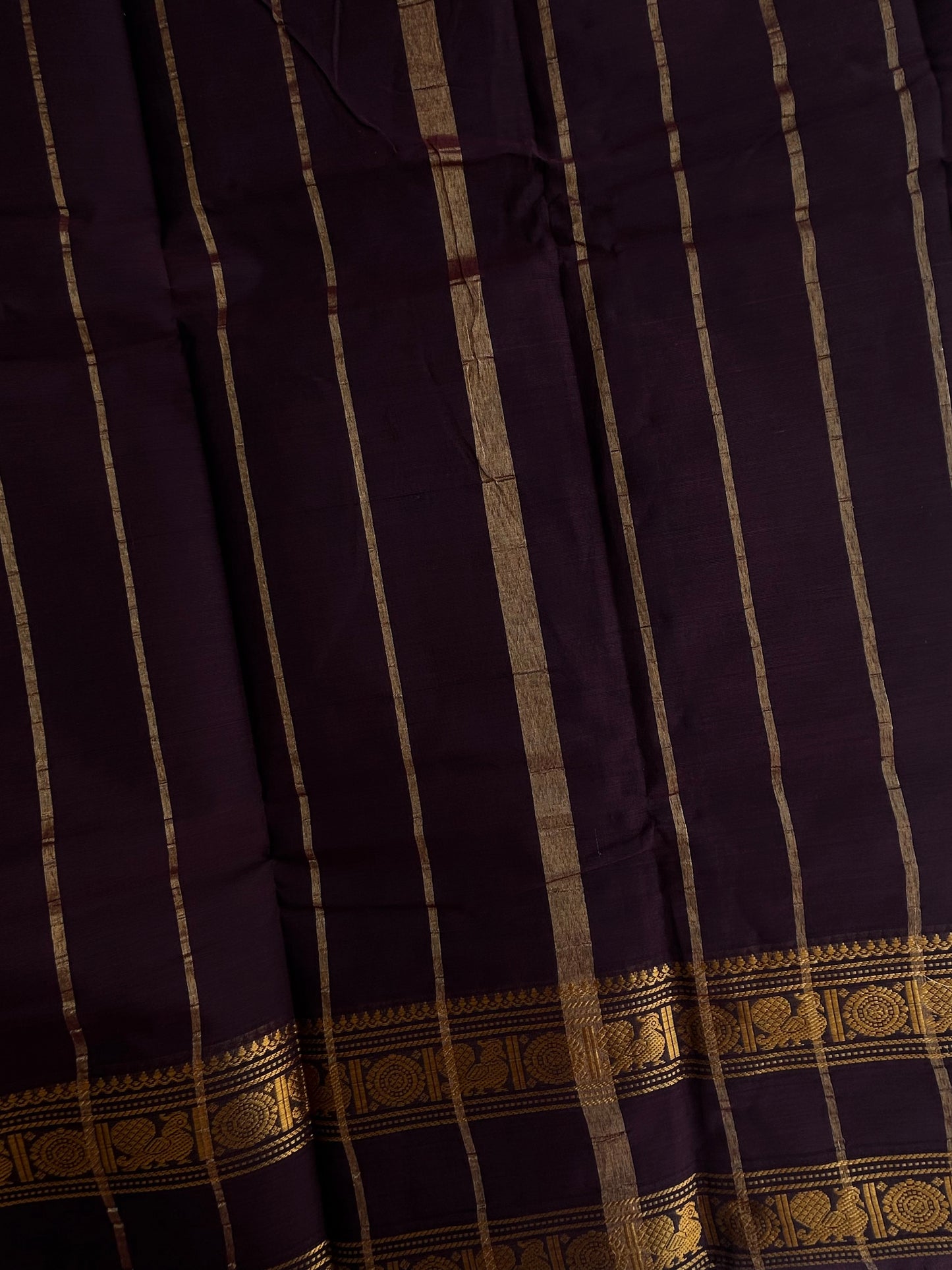 Kanchi cotton saree brown