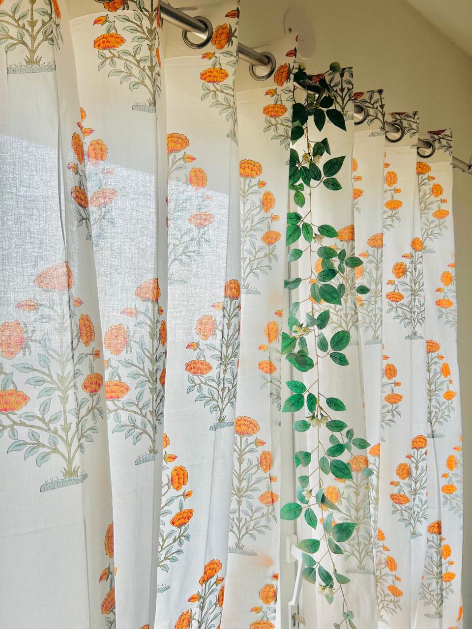 Hand block curtains