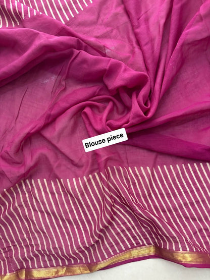 Mul mul cotton saree with Zari border