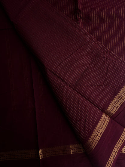 Kanchi Cotton saree with Vairaoosi weaves brown