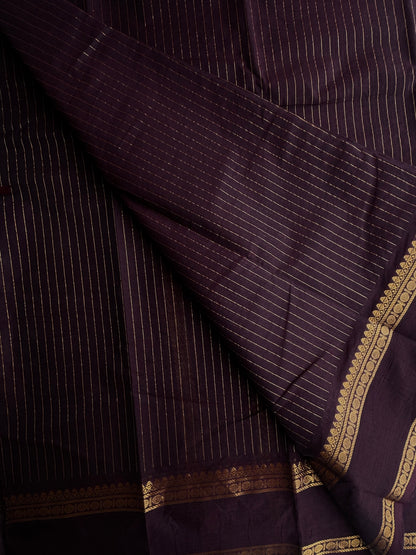 Kanchi cotton saree in Vairaoosi weaves brown
