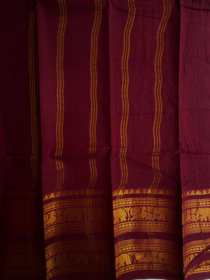 Sungudi saree with rettapett border - maroon
