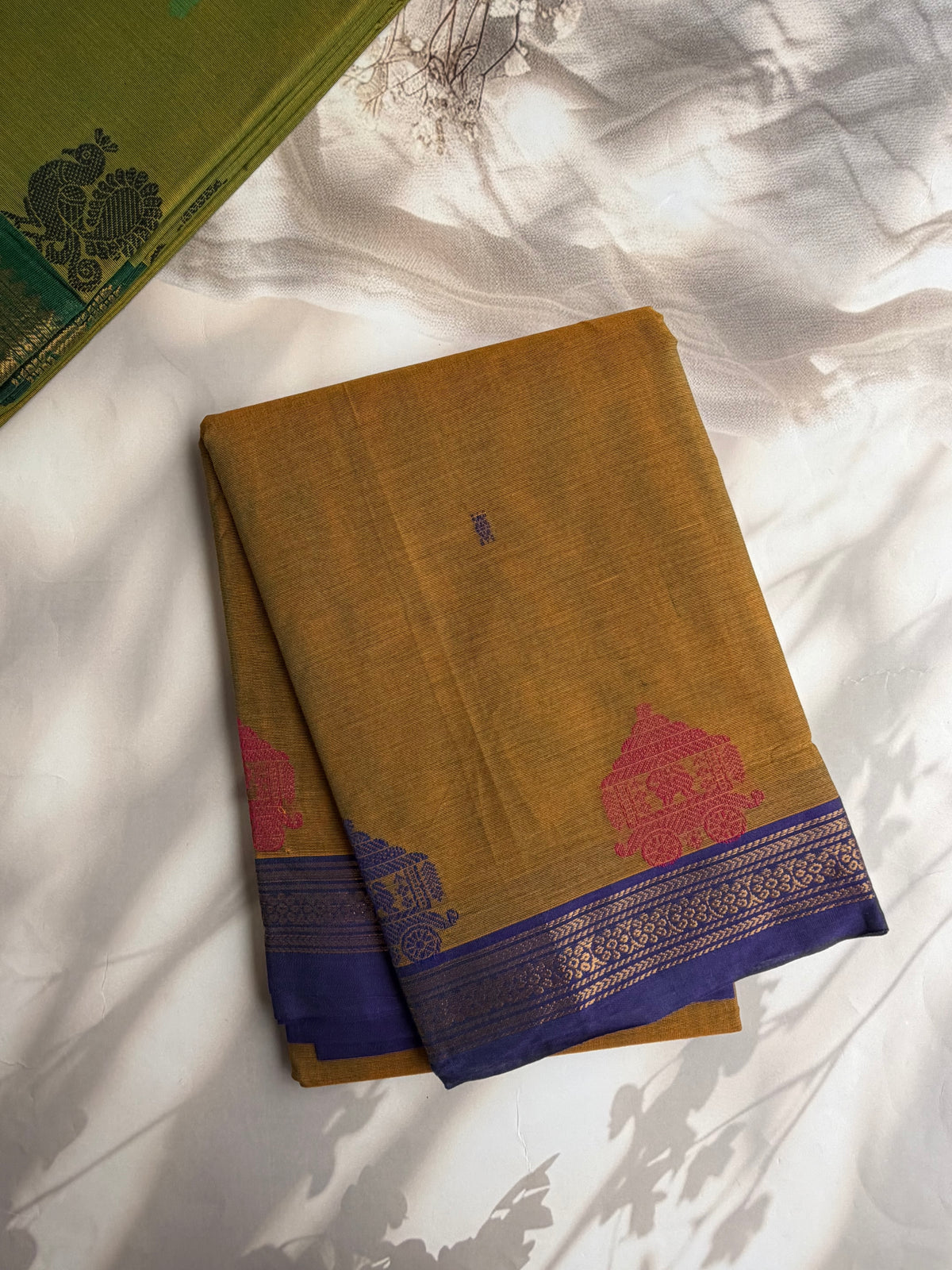 Kanchi cotton saree in butta weaves
