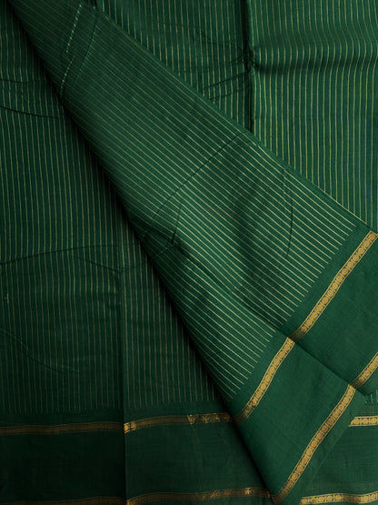 Kanchi cotton saree with vairaoosi weaves green