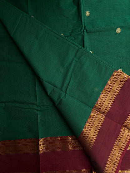 Kanchi cotton saree in butta weaves & grand pallu