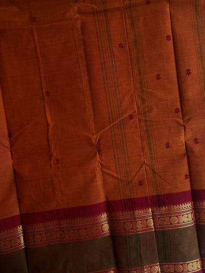 Kanchi cotton saree with butta weaves