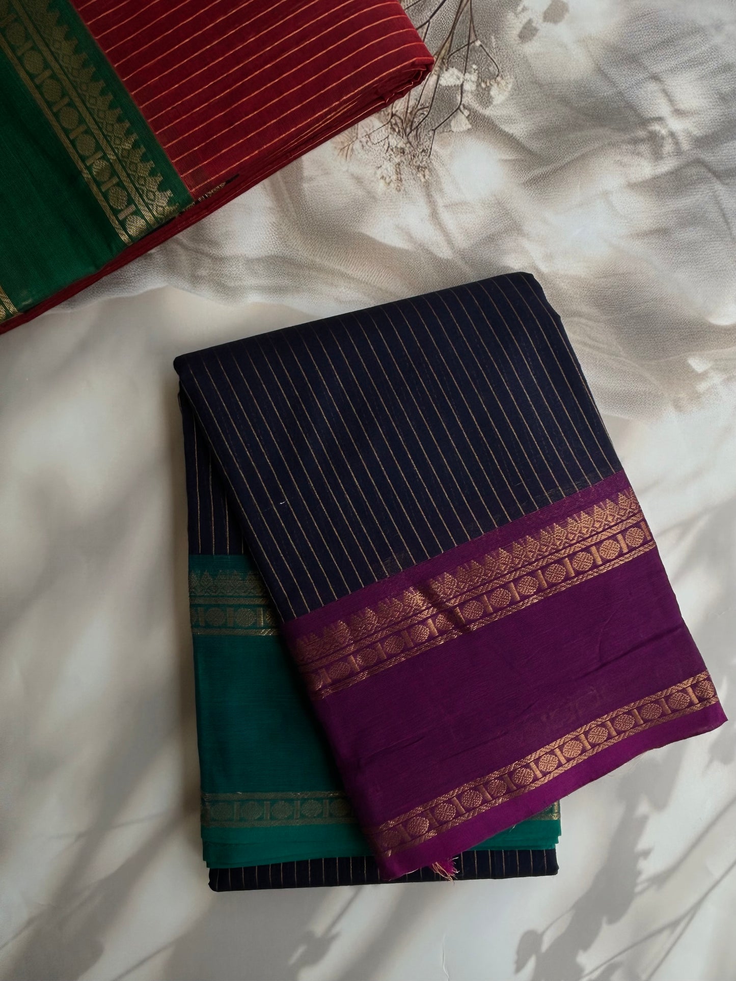 Kanchi cotton saree with Ganga Jamuna border