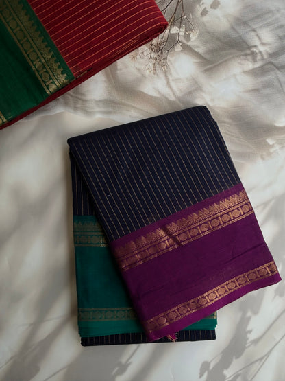Kanchi cotton saree with Ganga Jamuna border