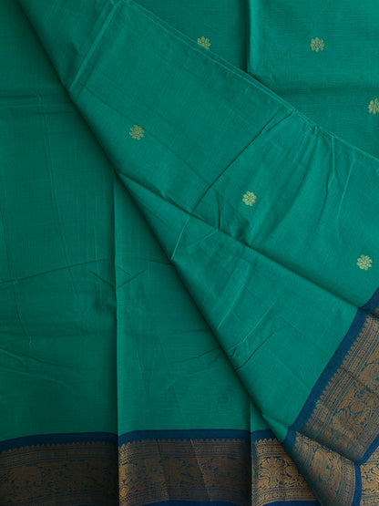 Kanchi cotton saree with butta weaves