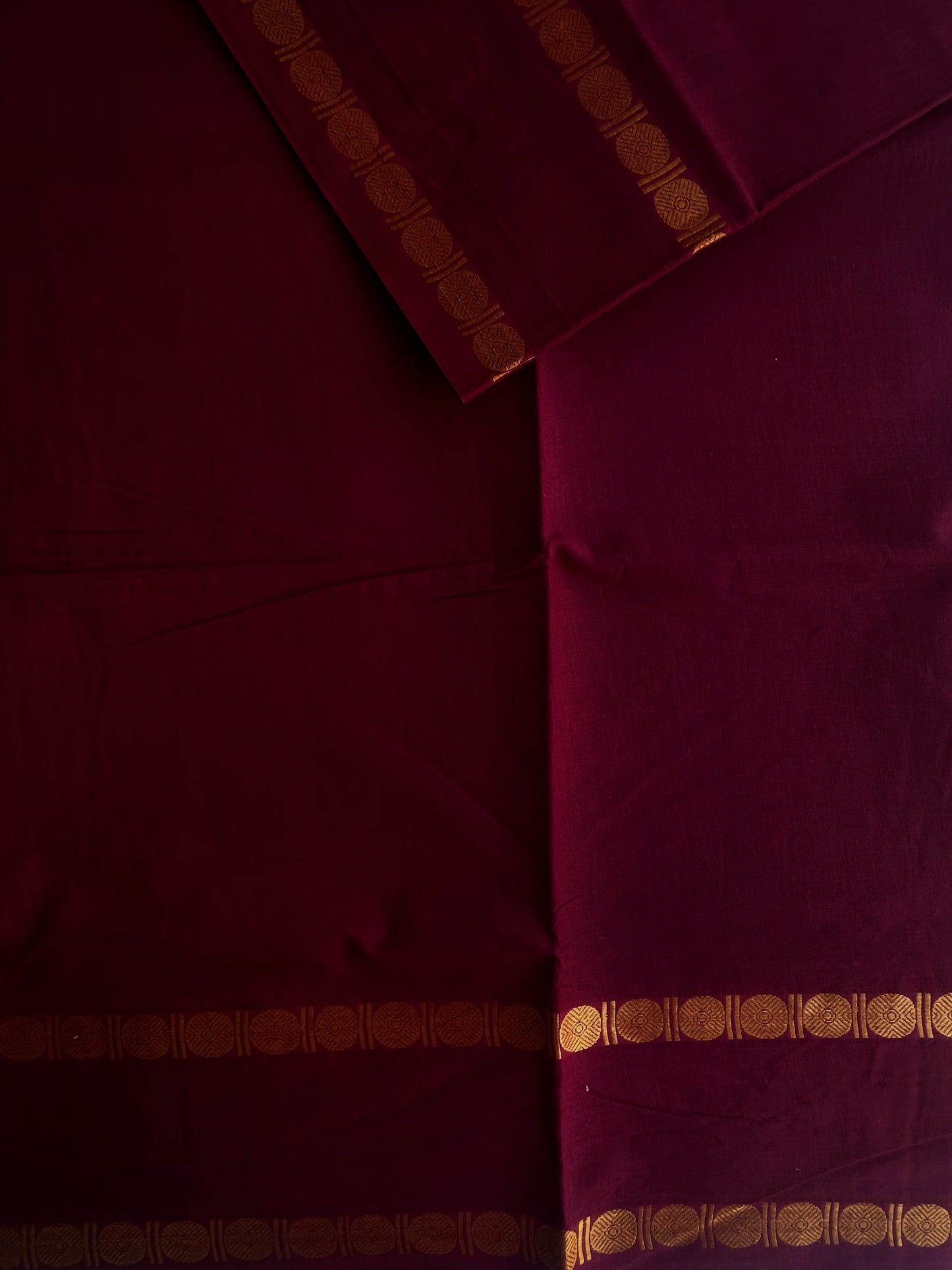 Sungudi Cotton saree with rudraksham border