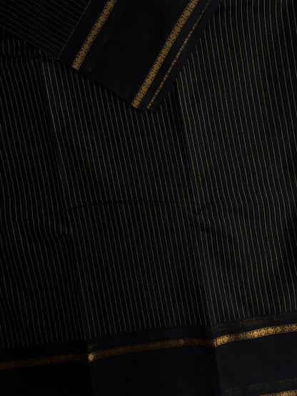 Kanchi cotton saree with Vairaoosi weaves black