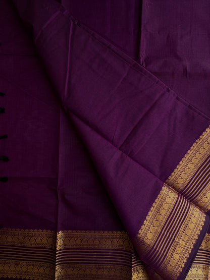 Kanchi cotton saree with zari weaves purple