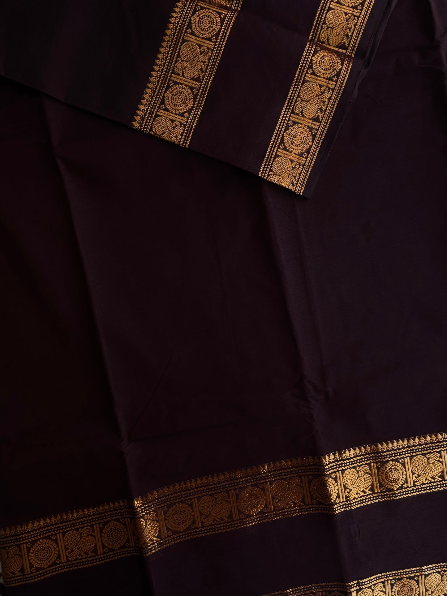 Kanchi cotton saree brown