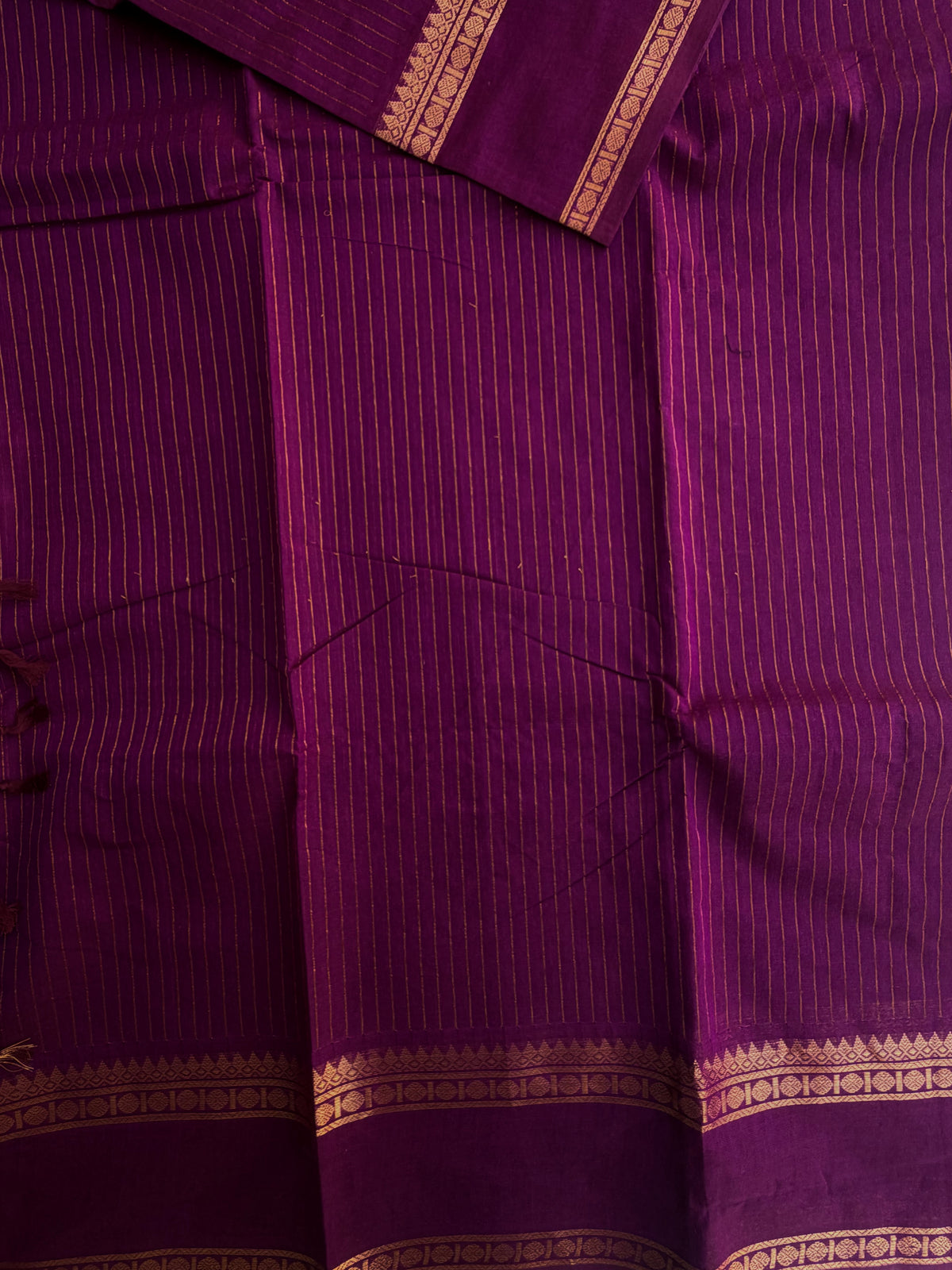 Kanchi cotton saree with Vairaoosi weaves Fuscia pink