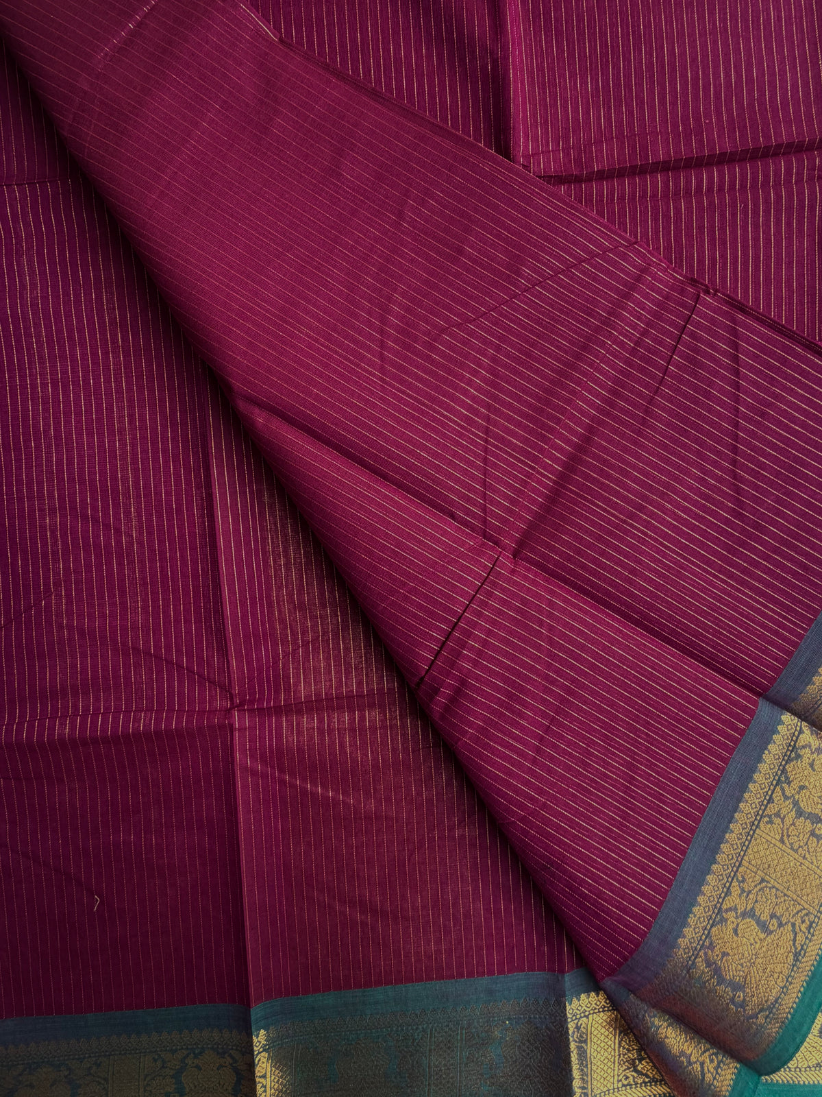 Kanchi cotton saree with Vairaoosi weaves