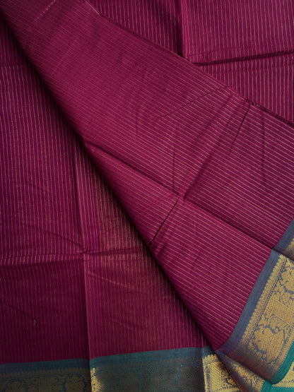 Kanchi cotton saree with Vairaoosi weaves