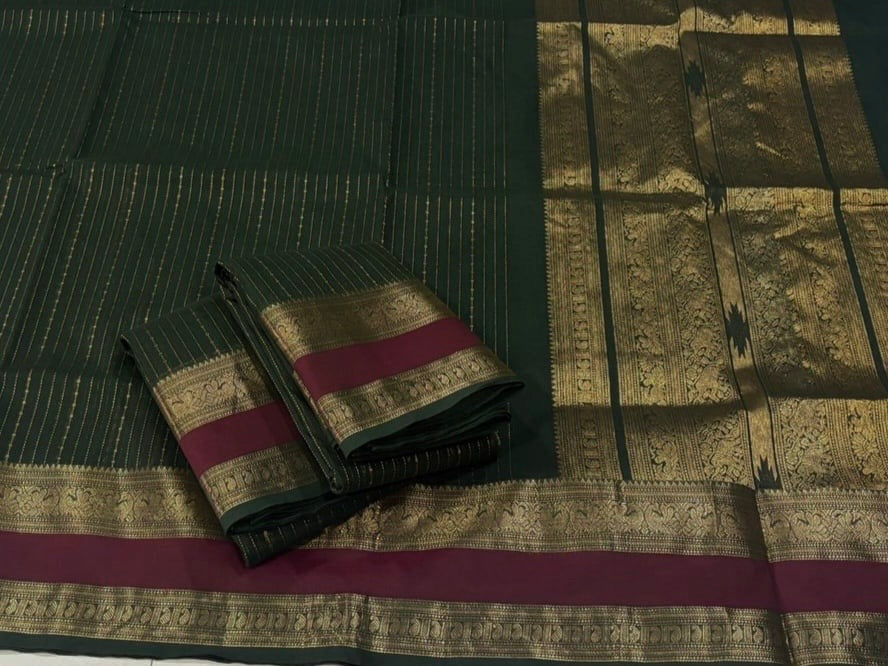 Kanchi Vairaoosi weaves saree - green