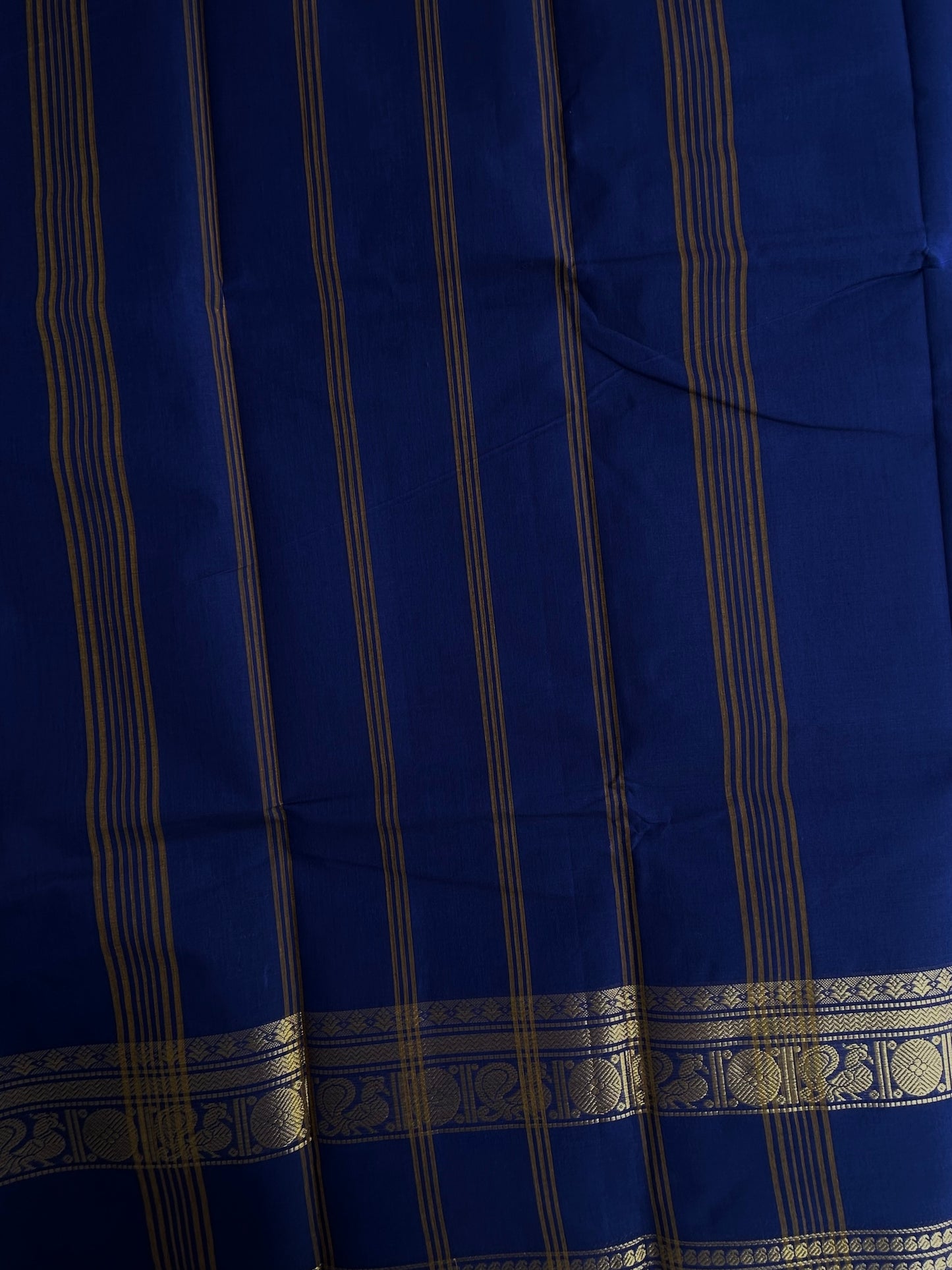 Kanchi cotton saree with zari border - royal blue