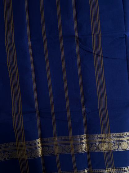 Kanchi cotton saree with zari border - royal blue