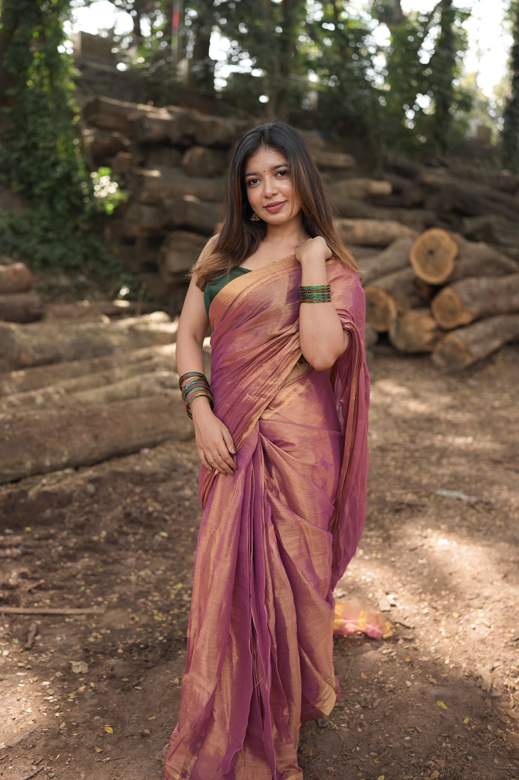 Tissue mul cotton saree